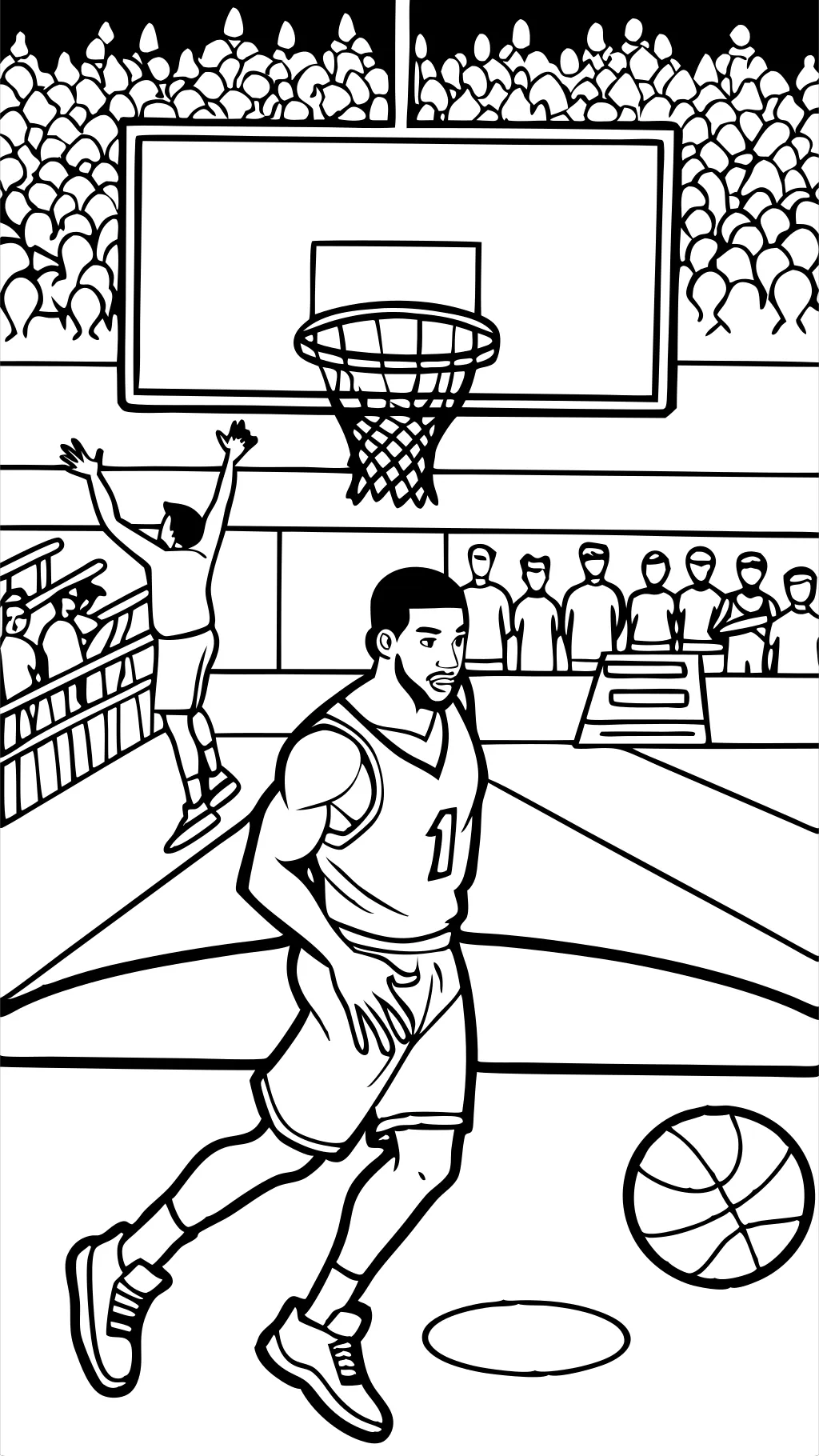 Pages de livres de coloriage de basket-ball